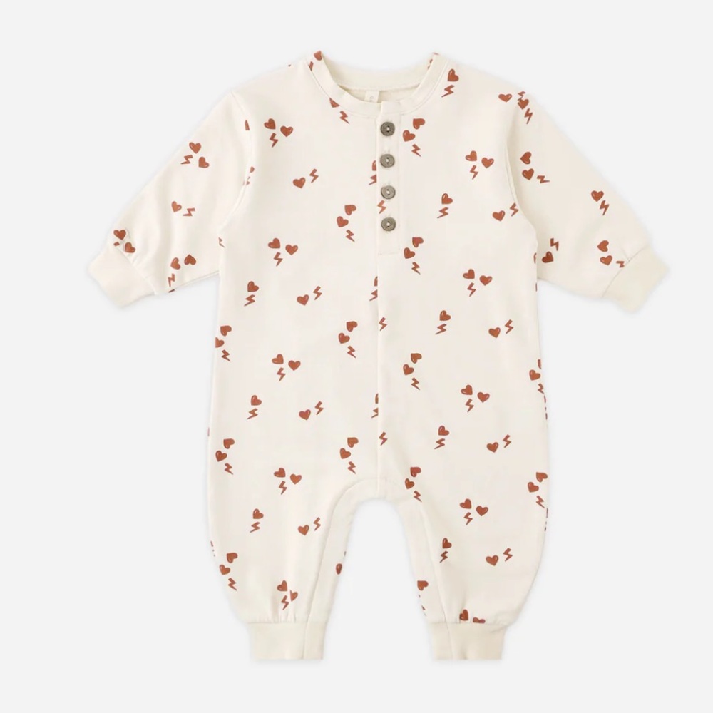 Quincy Mae replaxed jumpsuit electric heart nwt